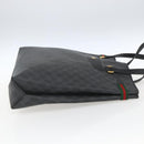 GUCCI GG Supreme Web Sherry Line Tote Bag PVC Black Gold 39 02 091 Auth 163144-4