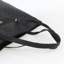 GUCCI GG Supreme Web Sherry Line Tote Bag PVC Black Gold 39 02 091 Auth 163144-7