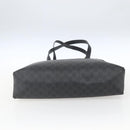 GUCCI GG Supreme Web Sherry Line Tote Bag PVC Black Gold 39 02 091 Auth 163144-5