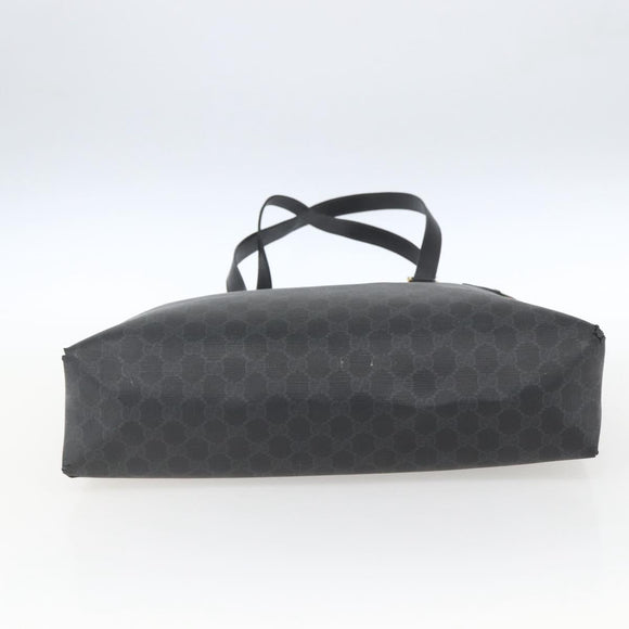 GUCCI GG Supreme Web Sherry Line Tote Bag PVC Black Gold 39 02 091 Auth 163144