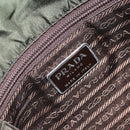 PRADA Tote Bag Nylon Khaki Silver Auth 163146-10