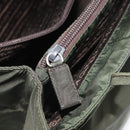 PRADA Tote Bag Nylon Khaki Silver Auth 163146-22