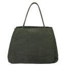 PRADA Tote Bag Nylon Khaki Silver Auth 163146-2