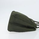 PRADA Tote Bag Nylon Khaki Silver Auth 163146-3