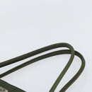PRADA Tote Bag Nylon Khaki Silver Auth 163146-8