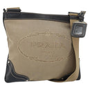 PRADA Shoulder Bag Canvas Beige Gold Auth 163147-1