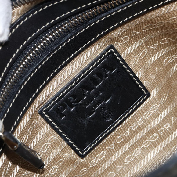 PRADA Shoulder Bag Canvas Beige Gold Auth 163147