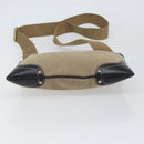 PRADA Shoulder Bag Canvas Beige Gold Auth 163147-5