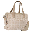 CHANEL New Travel line Hand Bag 2wat Beige CC Auth 163150-1