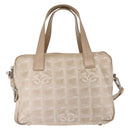 CHANEL New Travel line Hand Bag 2wat Beige CC Auth 163150-13