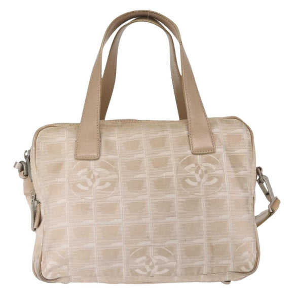 CHANEL New Travel line Hand Bag 2wat Beige CC Auth 163150
