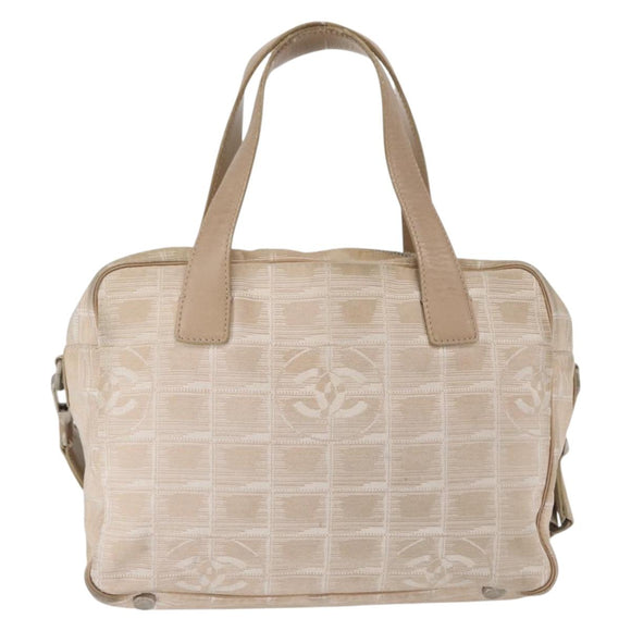 CHANEL New Travel line Hand Bag 2wat Beige CC Auth 163150