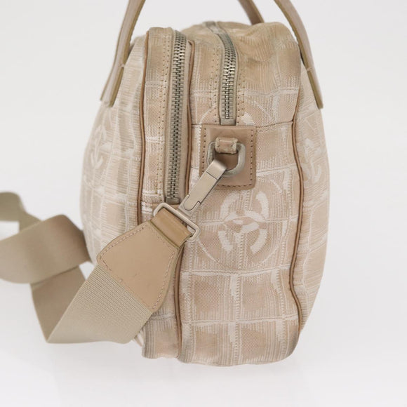 CHANEL New Travel line Hand Bag 2wat Beige CC Auth 163150
