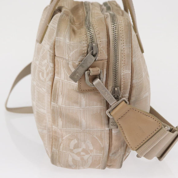 CHANEL New Travel line Hand Bag 2wat Beige CC Auth 163150