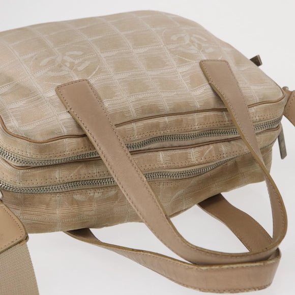 CHANEL New Travel line Hand Bag 2wat Beige CC Auth 163150