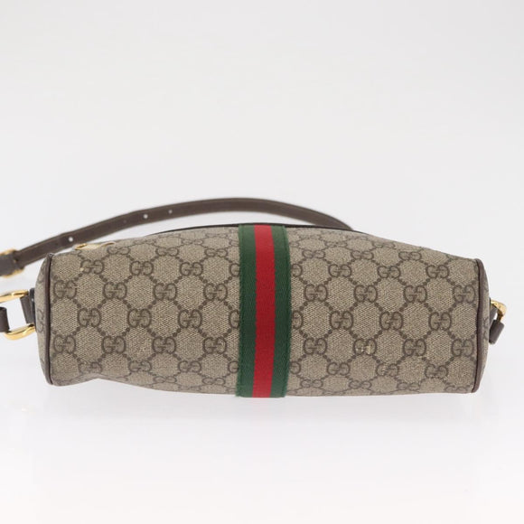 GUCCI Ophidia GG Supreme Web Sherry Line Tasche PVC Beige 517080 Auth 163153