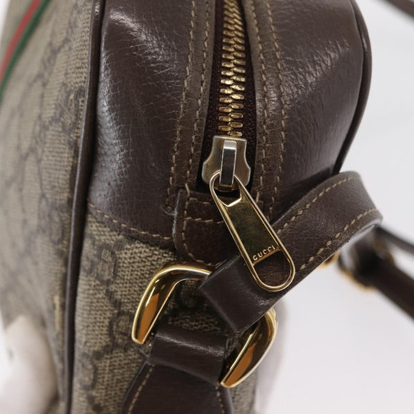 GUCCI Ophidia GG Supreme Web Sherry Line Tasche PVC Beige 517080 Auth 163153