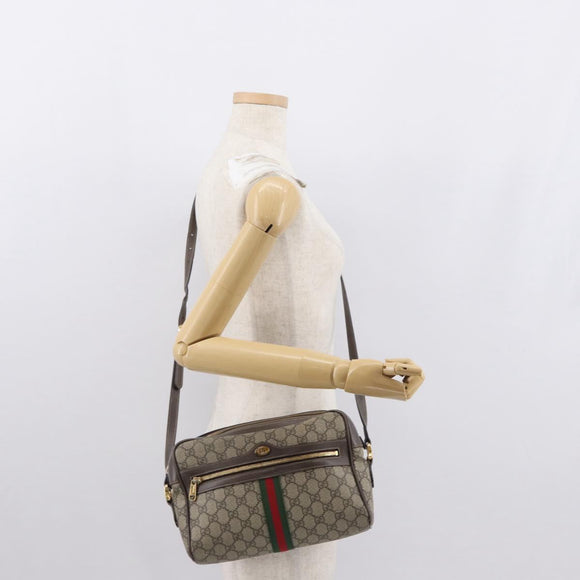 GUCCI Ophidia GG Supreme Web Sherry Line Tasche PVC Beige 517080 Auth 163153