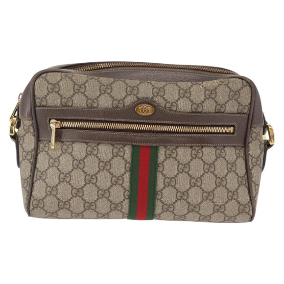 GUCCI Ophidia GG Supreme Web Sherry Line Tasche PVC Beige 517080 Auth 163153
