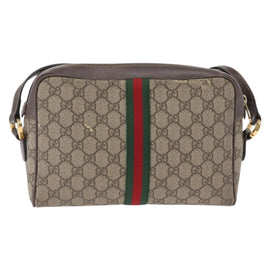 GUCCI Ophidia GG Supreme Web Sherry Line Bag PVC Beige 517080 Auth 163153 - 0