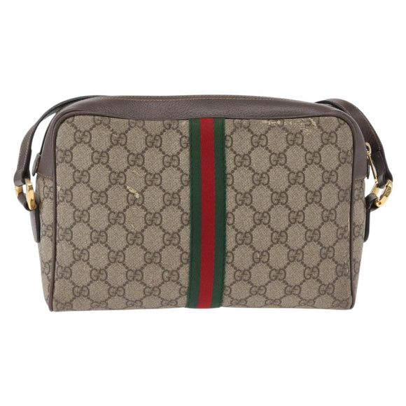 GUCCI Ophidia GG Supreme Web Sherry Line Tasche PVC Beige 517080 Auth 163153