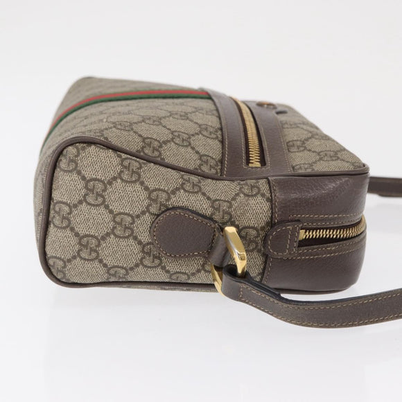 GUCCI Ophidia GG Supreme Web Sherry Line Tasche PVC Beige 517080 Auth 163153
