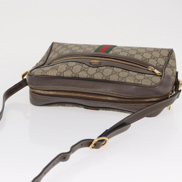 GUCCI Ophidia GG Supreme Web Sherry Line Tasche PVC Beige 517080 Auth 163153