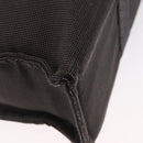 HERMES Her Line MM Hand Bag Canvas Gray Silver Auth 163158-10