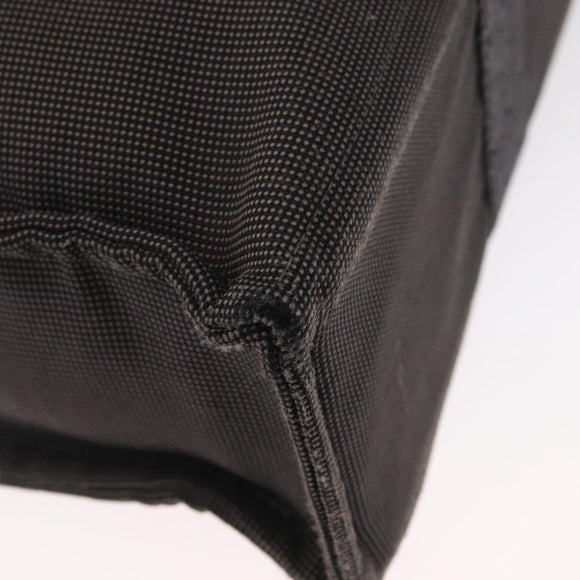 HERMES Her Line MM Hand Bag Canvas Gray Silver Auth 163158