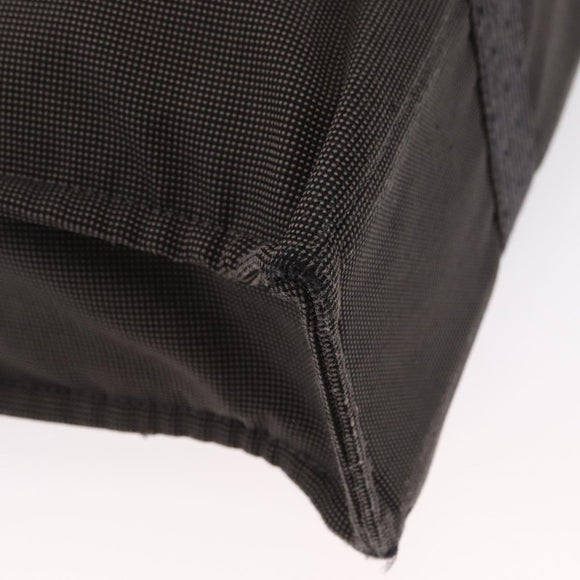 HERMES Her Line MM Hand Bag Canvas Gray Silver Auth 163158