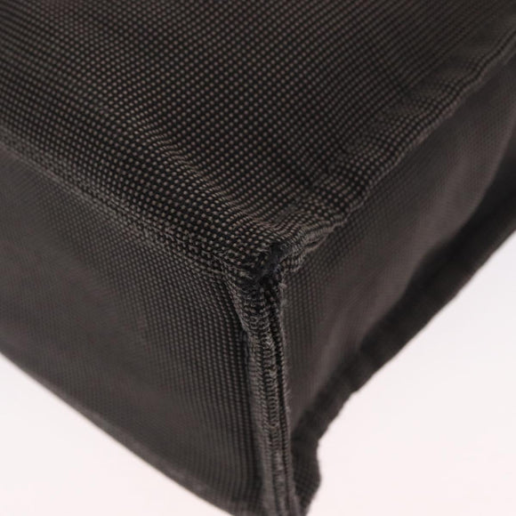 HERMES Her Line MM Hand Bag Canvas Gray Silver Auth 163158