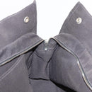 HERMES Her Line MM Hand Bag Canvas Gray Silver Auth 163158-18