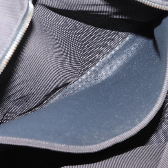 HERMES Her Line MM Hand Bag Canvas Gray Silver Auth 163158