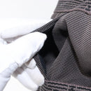 HERMES Her Line MM Hand Bag Canvas Gray Silver Auth 163158-21