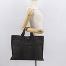 HERMES Her Line MM Hand Bag Canvas Gray Silver Auth 163158-23