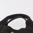 HERMES Her Line MM Hand Bag Canvas Gray Silver Auth 163158-8