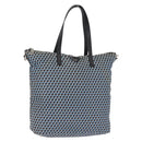 PRADA Tote Bag Nylon Light Blue Silver Auth 163159-1