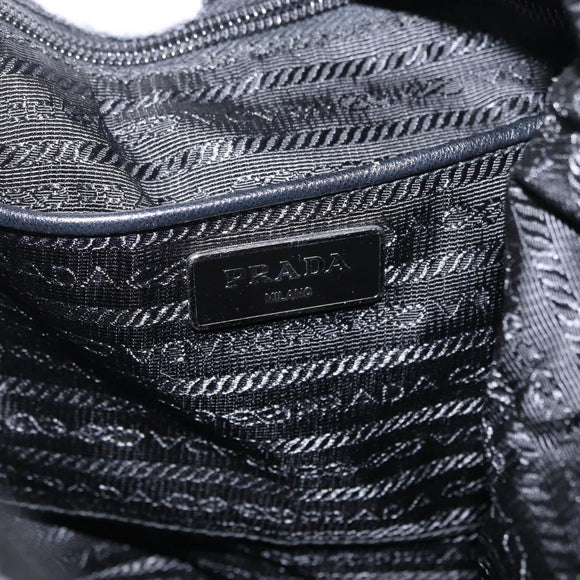 PRADA Tote Bag Nylon Light Blue Silver Auth 163159