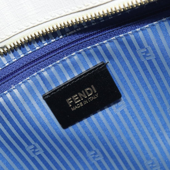 FENDI Zucca Canvas Tote Bag White Gold Auth 163161