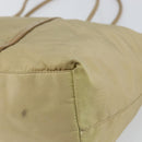 PRADA Tote Bag Nylon Beige Silver Auth 163162-8