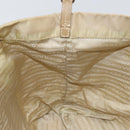 PRADA Tote Bag Nylon Beige Silver Auth 163162-20