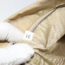 PRADA Tote Bag Nylon Beige Silver Auth 163162-10