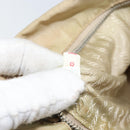 PRADA Tote Bag Nylon Beige Silver Auth 163162-11