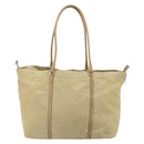 PRADA Tote Bag Nylon Beige Silver Auth 163162-2