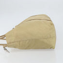 PRADA Tote Bag Nylon Beige Silver Auth 163162-4