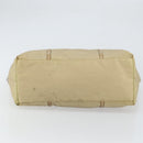 PRADA Tote Bag Nylon Beige Silver Auth 163162-5