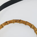 GUCCI Bamboo Shoulder Bag Leather 2way Black Gold 001 1781 1577 Auth 163164-10
