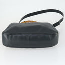 GUCCI Bamboo Shoulder Bag Leather 2way Black Gold 001 1781 1577 Auth 163164-11
