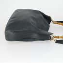 GUCCI Bamboo Shoulder Bag Leather 2way Black Gold 001 1781 1577 Auth 163164-4
