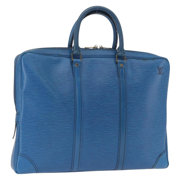 LOUIS VUITTON Epi Porte Documents Voyage Business Bag Blue M54475 Auth 163171